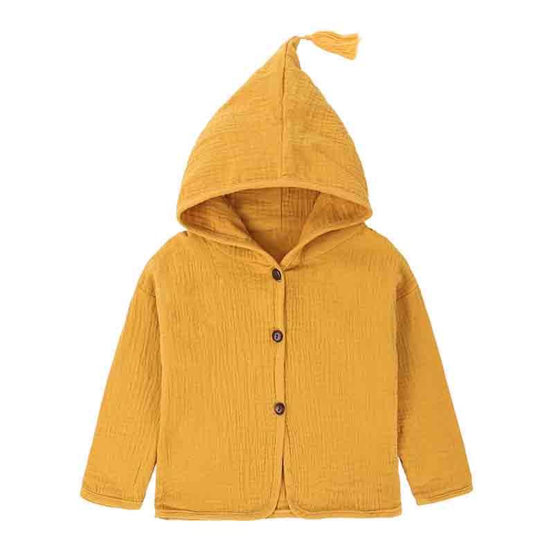 

little Girls Clothing Spring And Autumn Cardigan Baby Boy Jacket Cotton And linen Hooded Baby Jacket Girls Coat Children Coat, Brown