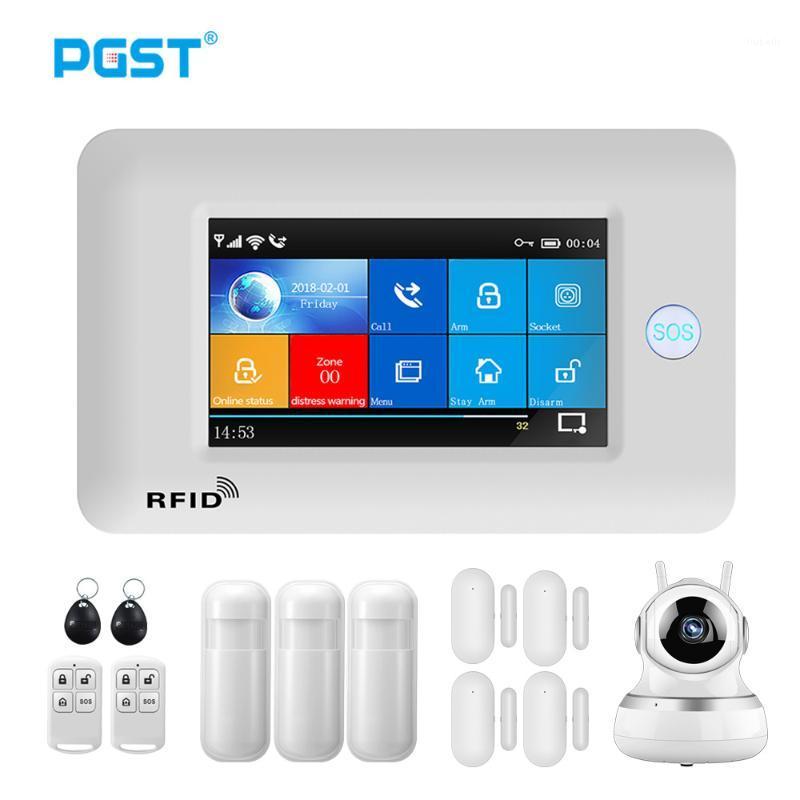 

PGST Wireless Home Wifi GSM Alarm System Burglar Security House Alarm APP Control with Motion Detector Sensor 1080P HD Camera1