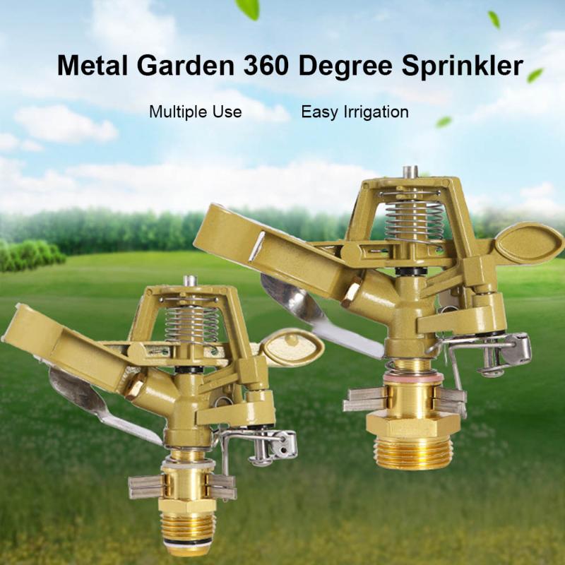 

Garden 360 Degree Sprinkler Agricultural Watering System Adjustable Lawn Irrigation Metal Rocker Nozzle 1/2 3/4 Inch Male Thread, Type 1