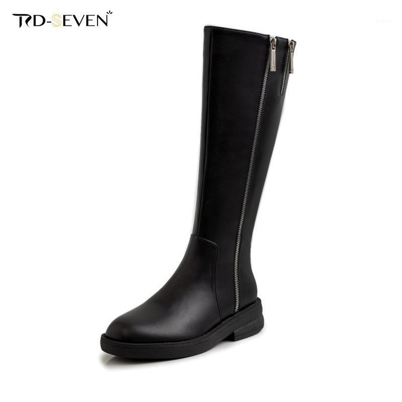 

Woman Mid-Calf Boots Autumn Winter Warm Zipper Metal Decoration High Boots Fashion Knee High Fashion Snow1, Black single lining