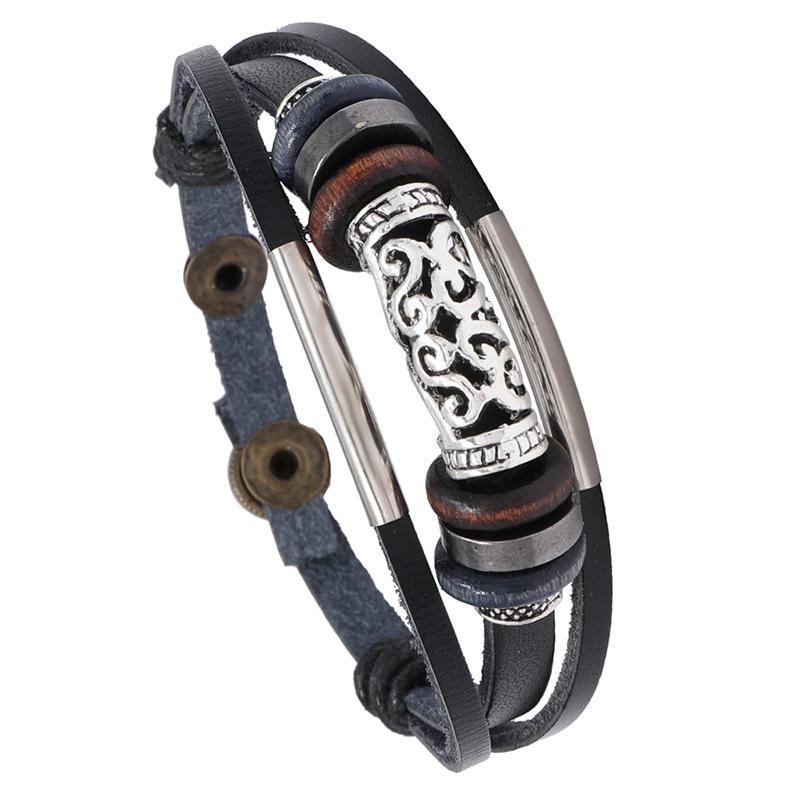 

2020 Lucky Vintage Leather Bracelet Punk Wristband Women Men Jewelry Accessories for Women Daily Wear Pulseira Masculina