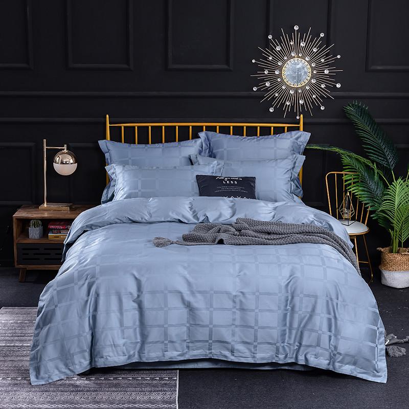 

Plaid Bedding Set 100% Long Staple Egyptian Cotton 4 Pcs  King Size Bed Linen Duvet Cover Pillowcase Flat Bed Sheet
