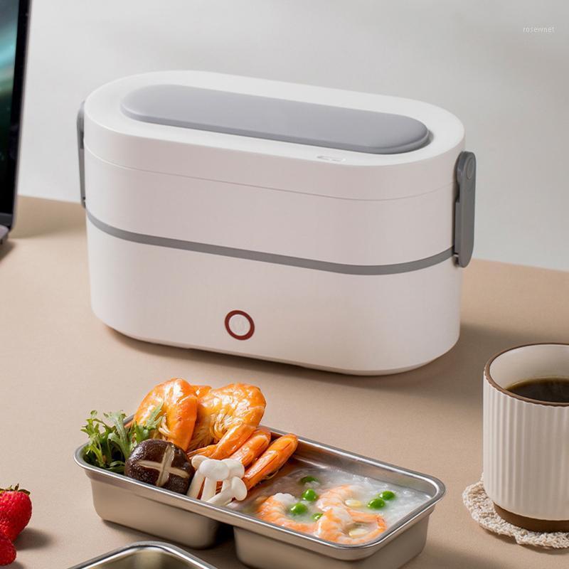 

Electric Heated Lunch Box Portable Bento Box Fast Heating Bento 1/2 Layer Storage Container For Student Office Worker1