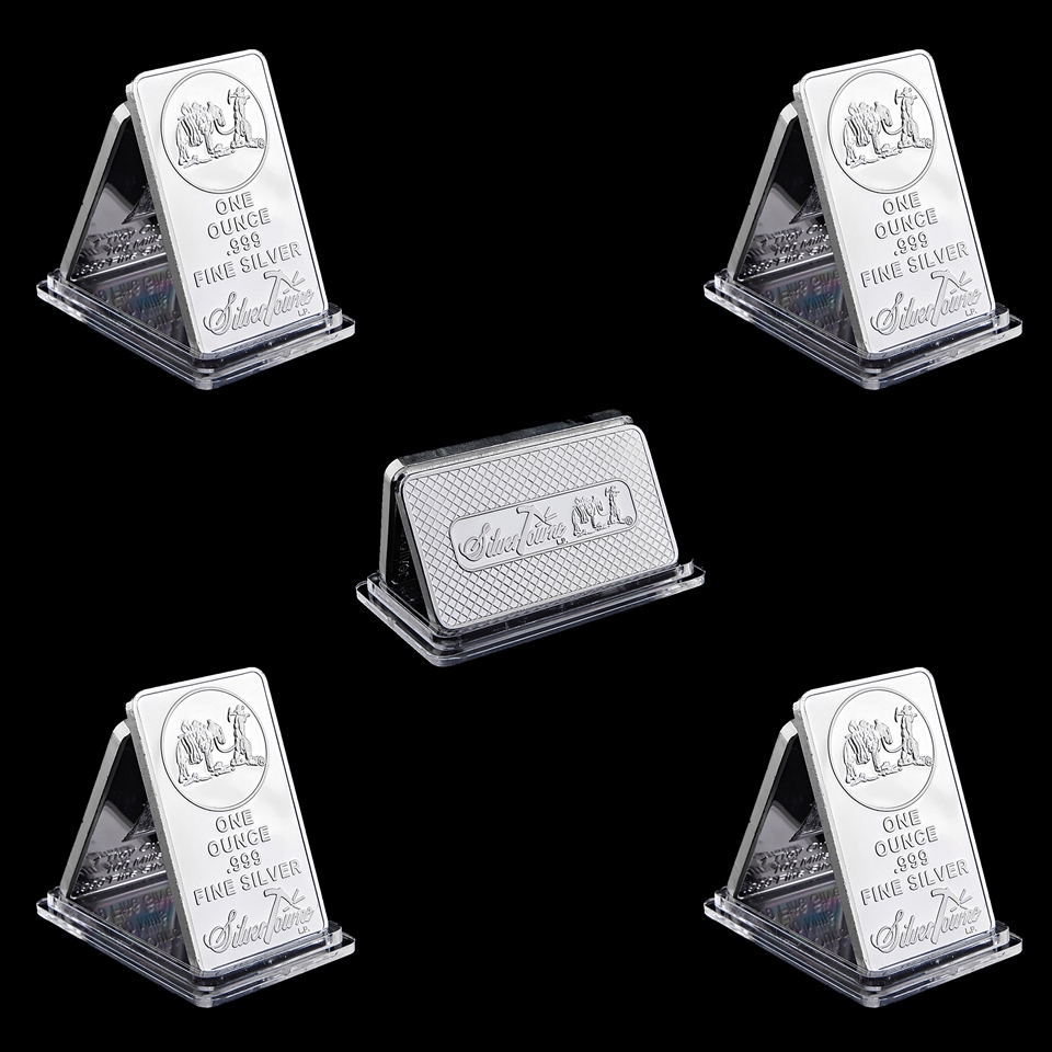 5pcs 1oz Towne Mint Craft Silver Bar American Prospector US Union Metal Coin Collectible Value-image-608989964