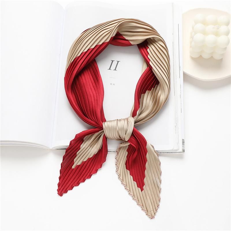 

Scarves Fold Silk Small Scarf Fashion Square For Women Hair Band Pure Color Neckscarf Ladies Beach Foulard Female Kerchief, Blue;gray