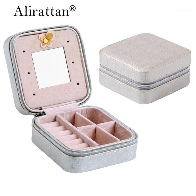 

New Storage Cosmetic Box Portable Jewelry Box Fashion High Quality Tray Earring Jewelry Lipstick Storage INS XMS2421, White