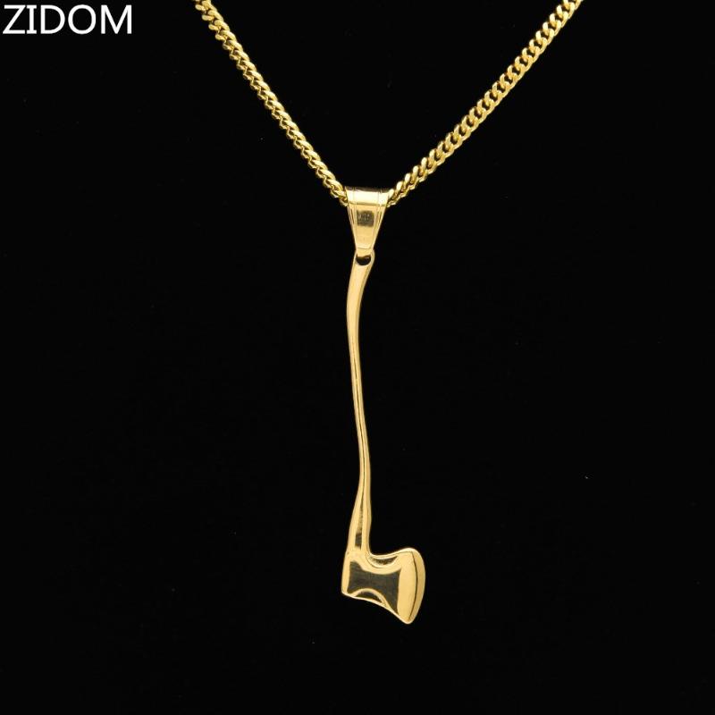 

Stainless Steel hip hop gold color novelty axe pendant necklace Hiphop fashion necklaces women or men jewelry drop shipping