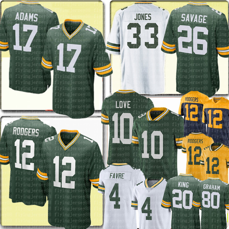

12 Aaron Rodgers 17 Davante Adams Love Jersey Aaron Jones Brett Favre Darnell Savage Jr. Jersey Kevin King Jimmy Graham Rashan Gary Alexande, New {baozhuanggong}