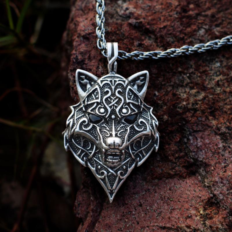 

SanLan Norse wolf vikings pendant wolf head Necklace Animal Original Jewelry 12PCS/lot