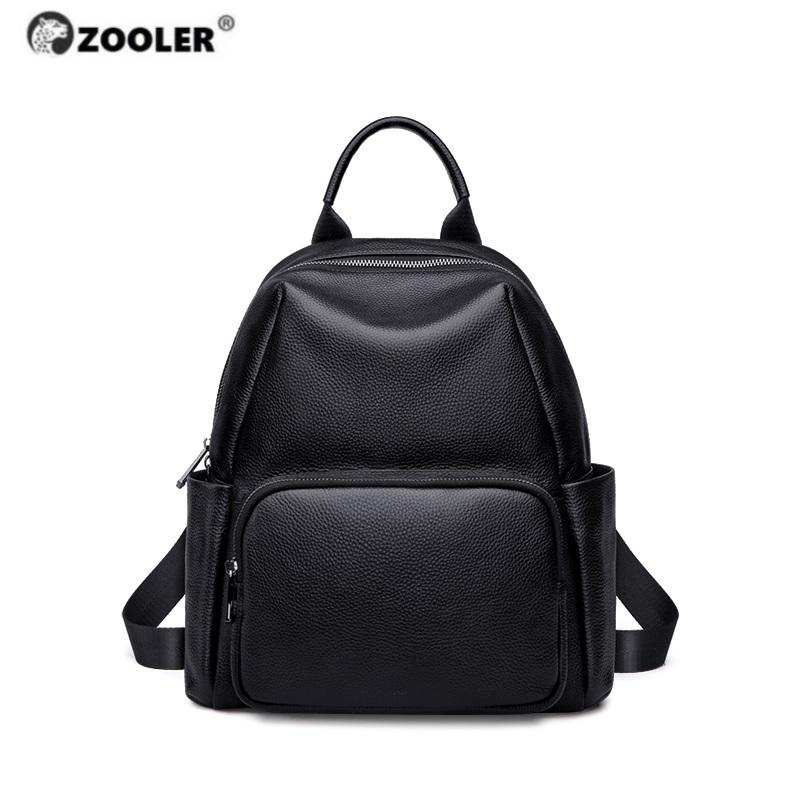 

ZOOLER Brand 2021 New Genuine Leather Backpack Women COW Leather Backpack Elegant Soft Solid Travel Tote Bags Black Bolsas#WG226