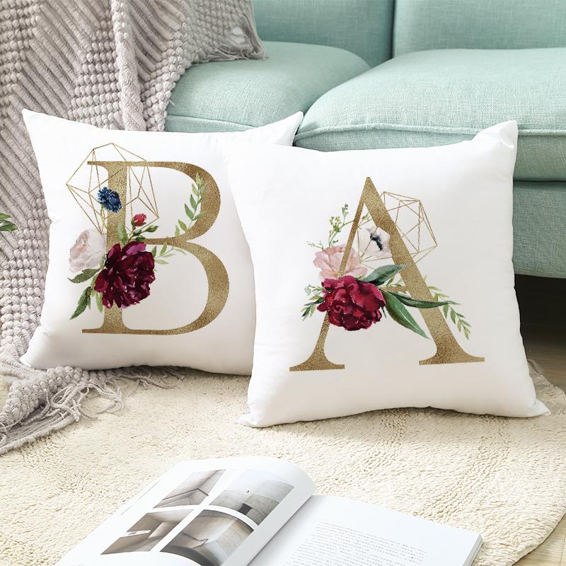 

Pillow Cover home decor golden Letter rose Printed Cushion Covers body Pillowcase Decorative Sofa Throw Pillows Polyester 45*45