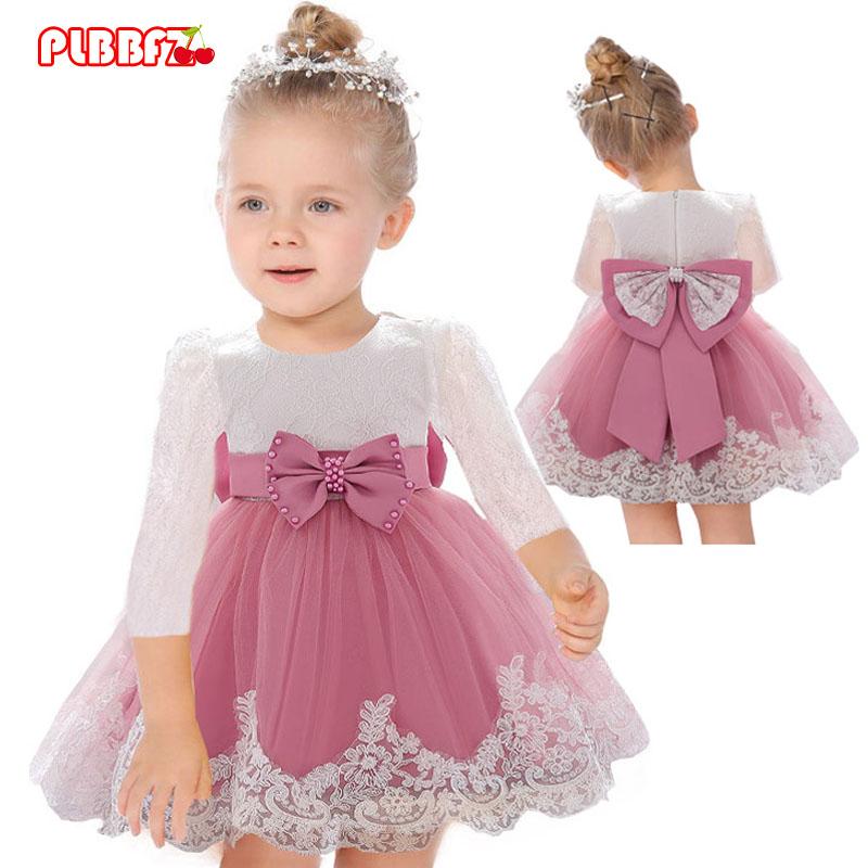 

Girl's Dresses PLBBFZ Baby Girl Chlid Costume Ball Gown Birthday Kids Clothes Born Clothing Bow Princess Dress Party Wedding Vestidos Infant, Red;yellow
