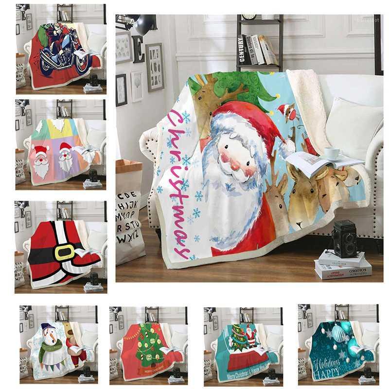 

Merry Christmas Blanket Plush Printing Bed Covers for Sofa Soft Adult Fleece Throw Blankets Flannel Bedspread for the Couch1