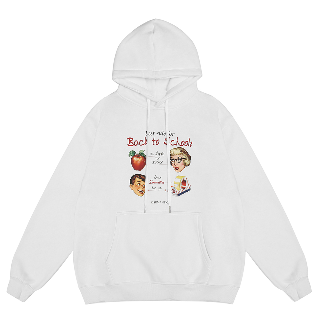 

2021 New Hip Hop Men Women Streetwear Back to School Print Harajuku Hoodie Sweatshirt Winter Fleece Cotton Pullover Top Black Edks