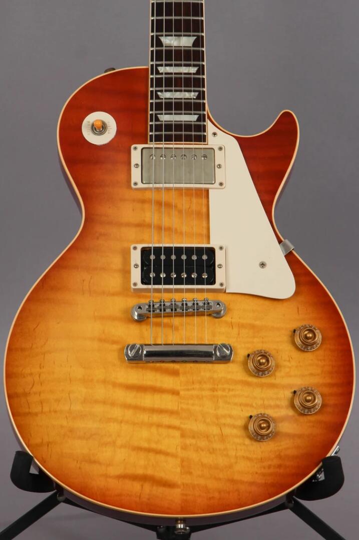 

Promotion! 1959 Jimmy Page Number Two JP 619 Cherry Sunburst Electric Guitar Mahogany Body, Fat Flame Maple Top Veneer, Chrome Grover Tuners