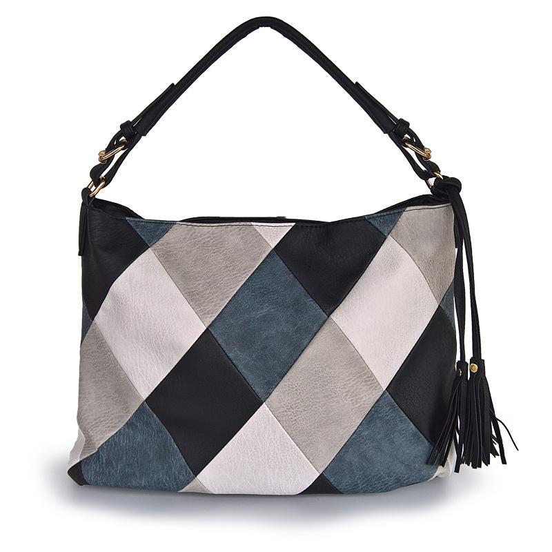 

Shoulder Bags For Women Luxury Handbags Women Bags Designer Casual Tote 2021 Patchwork Ladies Hand Bag PU Leather Big sac bolsa, Black