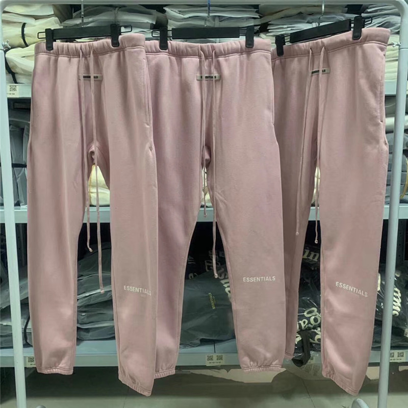 

2021 New Pink Sweatpants Women Men 1:1 High Quality Jogger Mens Essentials Pants Joggers Hip Hop Kanye West Pyw0