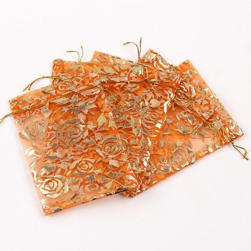 

100Pcs Portable Organza Bags For Candy Chocolate Gift Storage Drawstring Pouches For Wedding Jewelry Packaging 7*9Cm/9X12Cm1