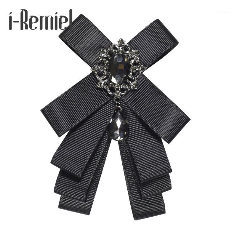 

i-Remiel Fabric Rhinestone Flower Bow Brooch Lapel Pins And Brooches Corsage Harajuku Blouse Shirt Collar Accessories Men1