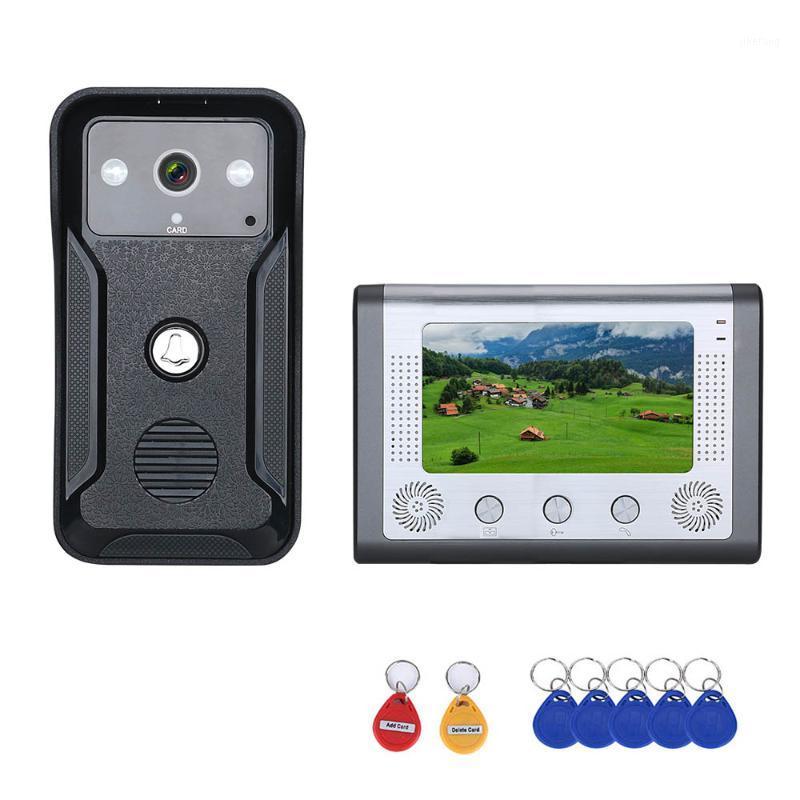 

Visual Intercom Doorbell 7'' TFT Color LCD Wired Video Door Phone System Indoor Monitor 700TVL Outdoor IR Camera Support Unlockr1