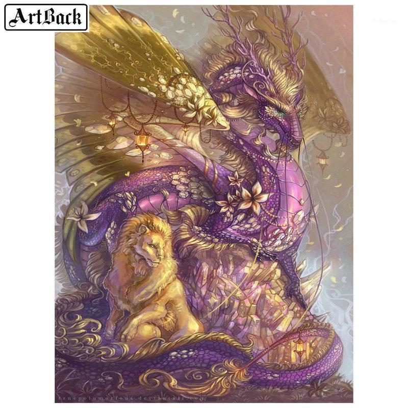 

5d diy diamond painting dragon lion pattern full square diamond mosaic 3D round drill embroidery rhinestone 50x60cm1