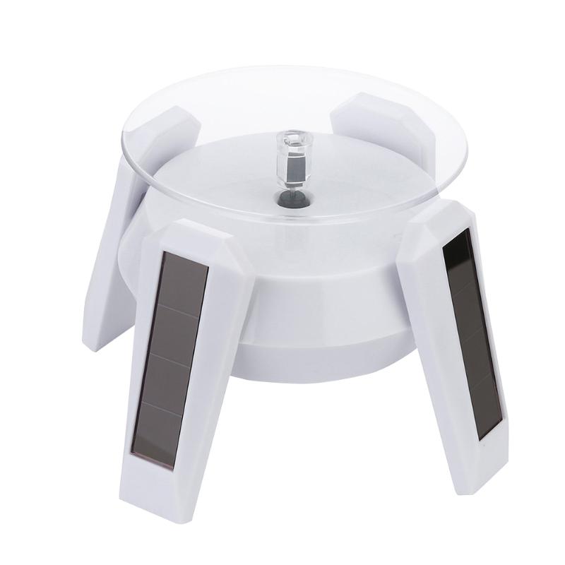 

Jewelry Display Stand Ring Box Store Desktop LED Light Home Solar Powered Necklace Fashion Watch Earring 360 Degree Rotating