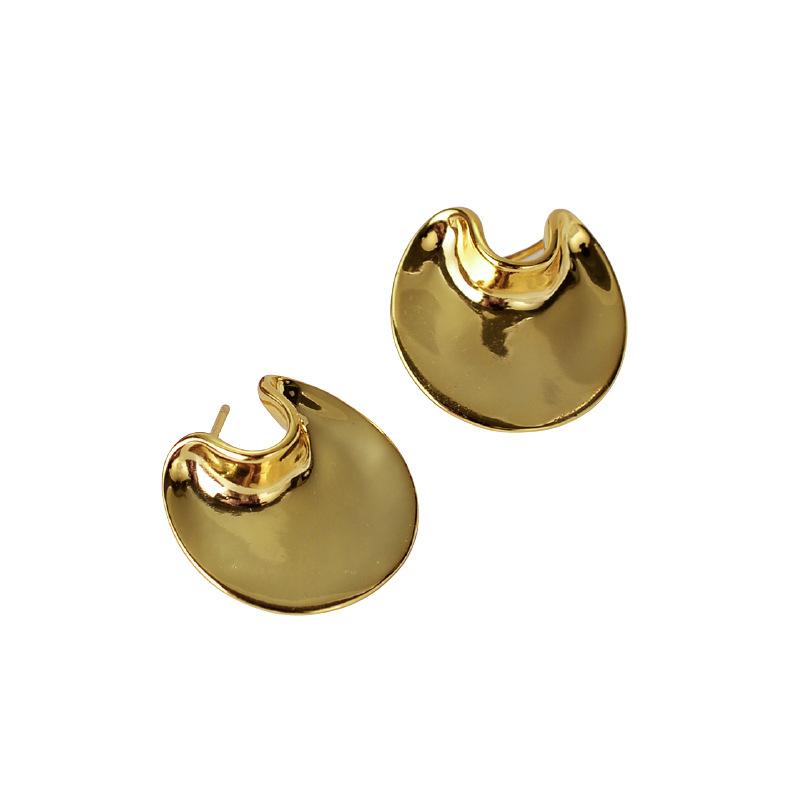 

Stud 20MM*19.2MM 1Pair Authentic 925 Sterling Silver White/Gold Irregular Geometric Big Circle Earrings Fine JEWELRY TLE1232