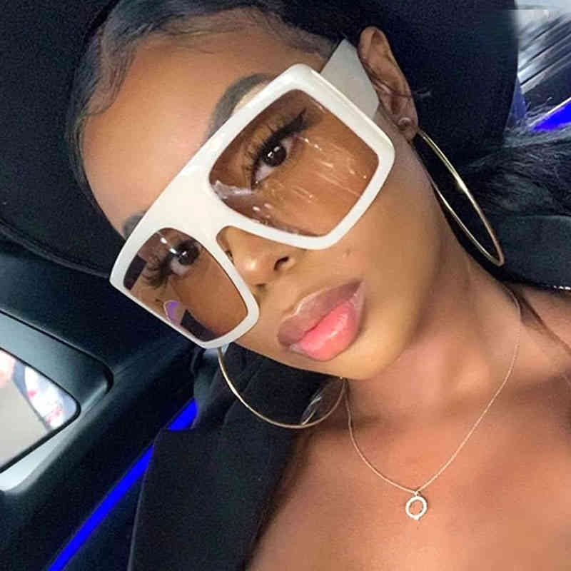 

Vintage Big Frame Oversized Sunglasses Women Luxury Brand Designer Pink White Sun Glasses Square Shades Oculos