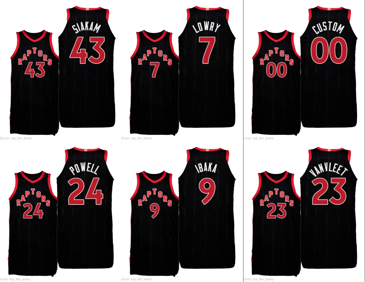 

Toronto Raptors Men Norman Powell Kyle Lowry Fred VanVleet Pascal Siakam The Defiant Custom 2020-21 Statement Authentic Jersey, Black