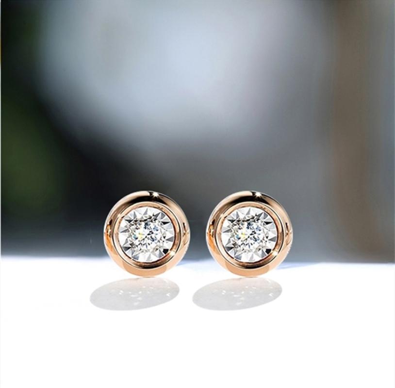 

XF800 Real 18K Gold Diamond Stud Earrings Jewelry Pure AU750 Luxury Diamond Engagement Gift for Women Fine Jewelry E531