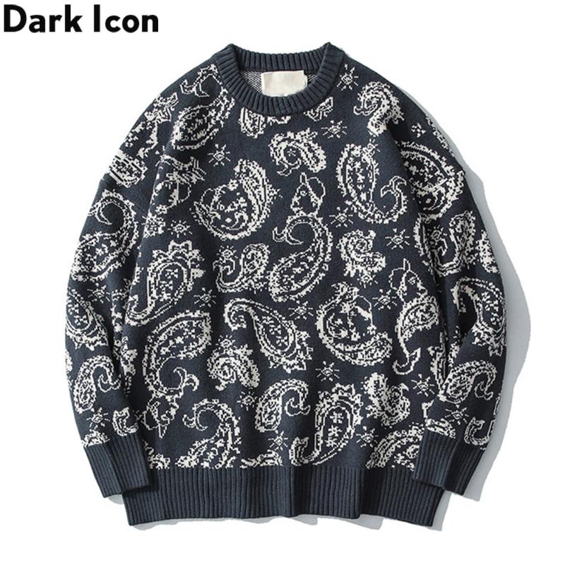 

DARK Bandana Sweater Men Women Knitwear Pullover Men's Sweaters Streetwear Male Clothes, Beige