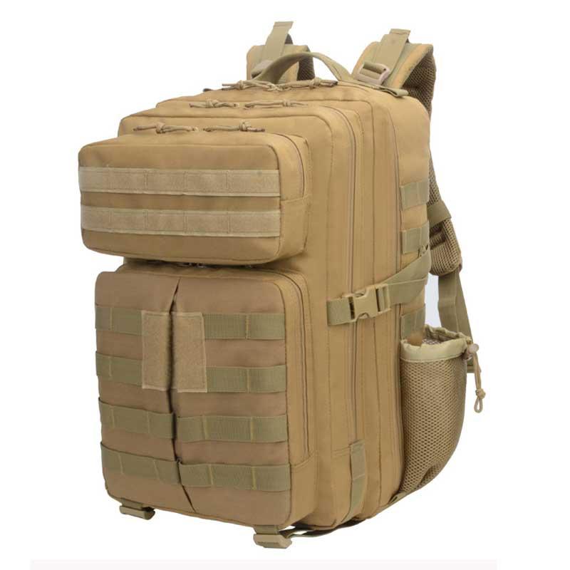 

Tactical Backpack Army Molle Bag Outdoor Waterproof Rucksacks Waterproof Travel Hiking Climbing Hunting Backpac, Brown