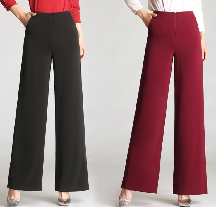 

New Leg-wide High-waisted Women Down Suit Feel Big Pants Tdw5, Brown
