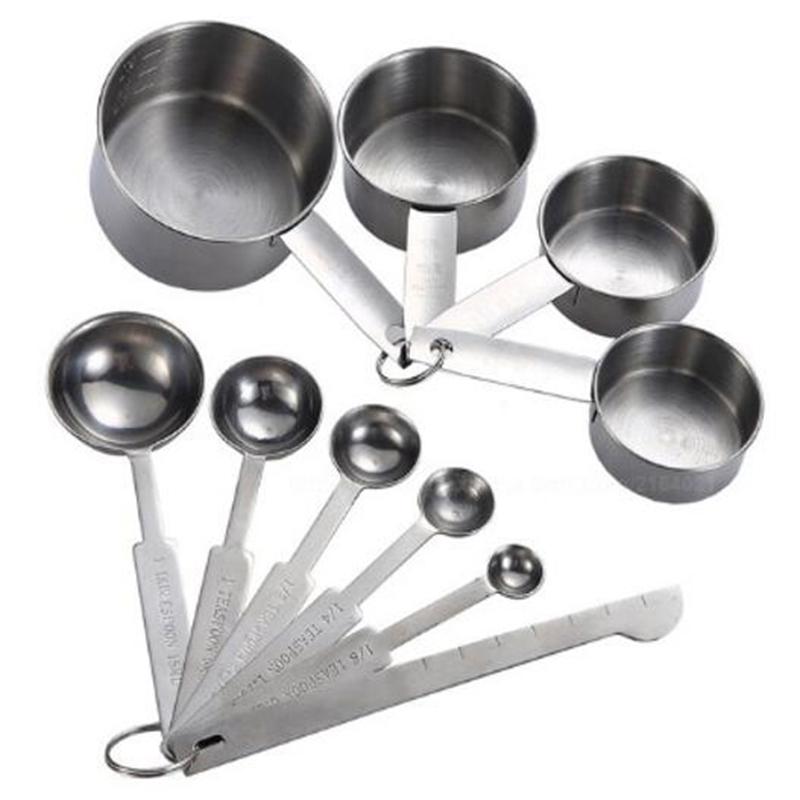 

10Pcs Measuring Cups Premium Stackable Tablespoons Measuring Spoon Set Stainless Steel Cups and Spoons Set