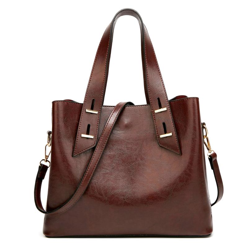 

Hot Sale Handbags for Women Large Capacity Shoulder Bags High Quality Leather Messenger Hand Bag Ladies Wild Package Tote C1650, Black