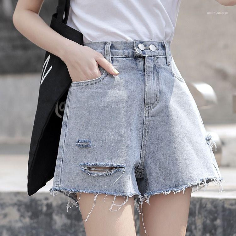 

Denim Shorts Women Summer Korean-Style High Waist Shorts Loose New Fashion Casual Women1, Light blue