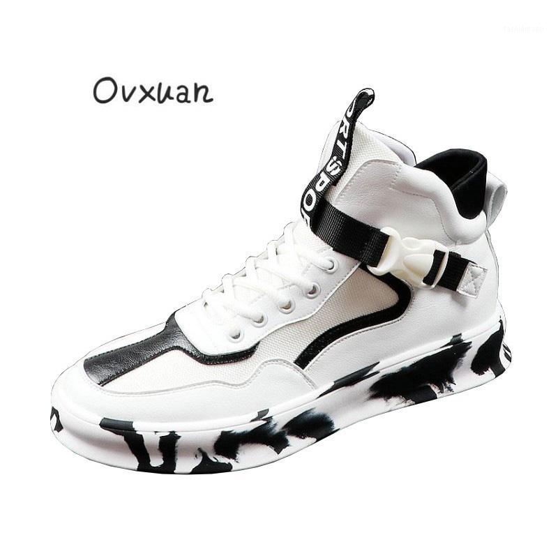 

Cotton Men Ankle Boots Cow Color Black White Stripe High Top Men Shoes Autumn Winter Flats Sneakers Boots Footwear Botas Hombre1