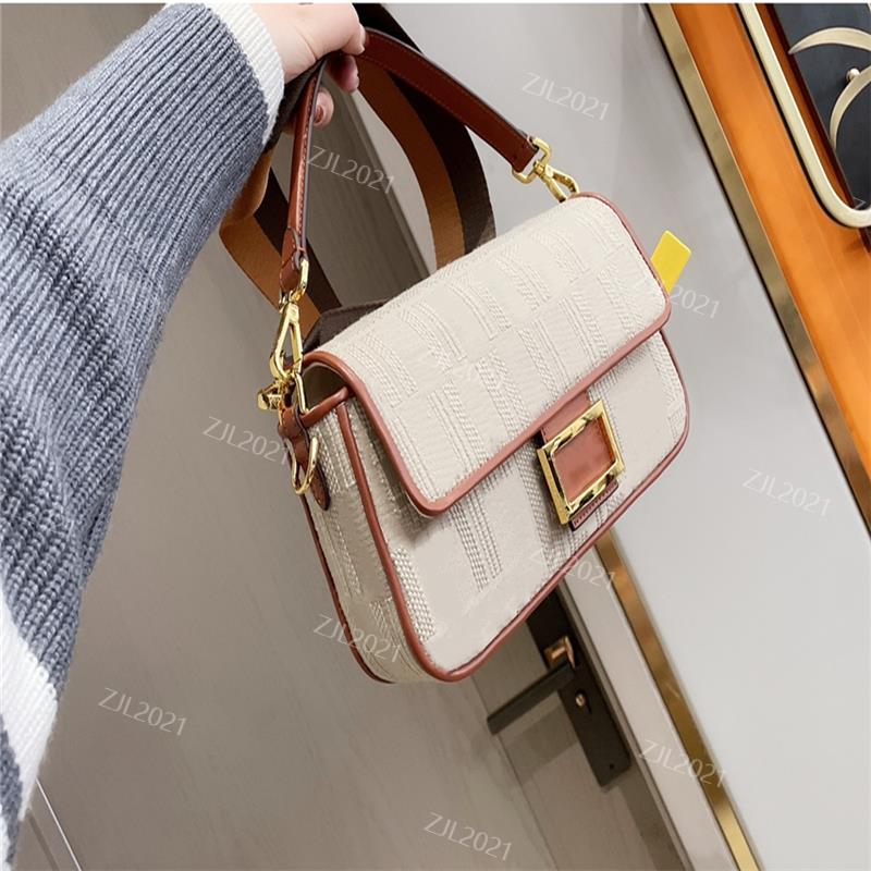 

Shoulder Bags Luxurys Designers Bags baguette cream-coloured canvas One shoulder aslant The cowboy Embroidery hand-held slanted cross bag