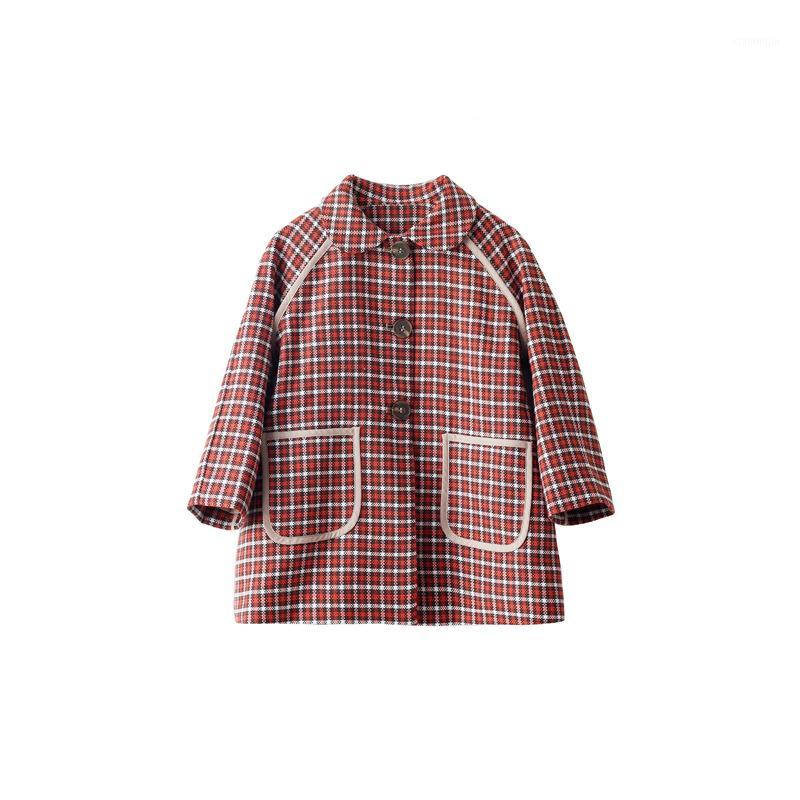 

Autumn and Winter Toddler Girl Trench Coat 2020 New European and American Style Fashion Plaid Trench Baby Girl Dress with Jacket1, Red