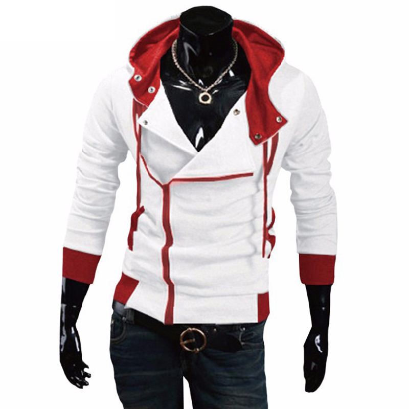 

2019 Side Zipper Patchwork Hoodies Men Casual creed Clothing mens hoodies and sweatshirts hombre, Wine and black