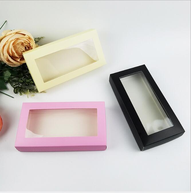 

10pcs large size White/black/Pink Paper Window Box Wallet Packing Gift Boxes Jewelry Packaging Display Box