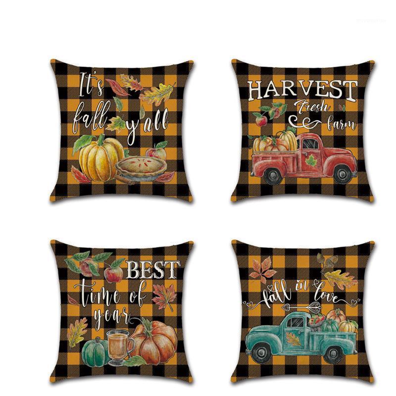 

Thanksgiving Day Cushion Case Car Home Decor Pillows Cases Pumpkin Sofa Linen Pillow Covers 45*45cm1, Christmas-1
