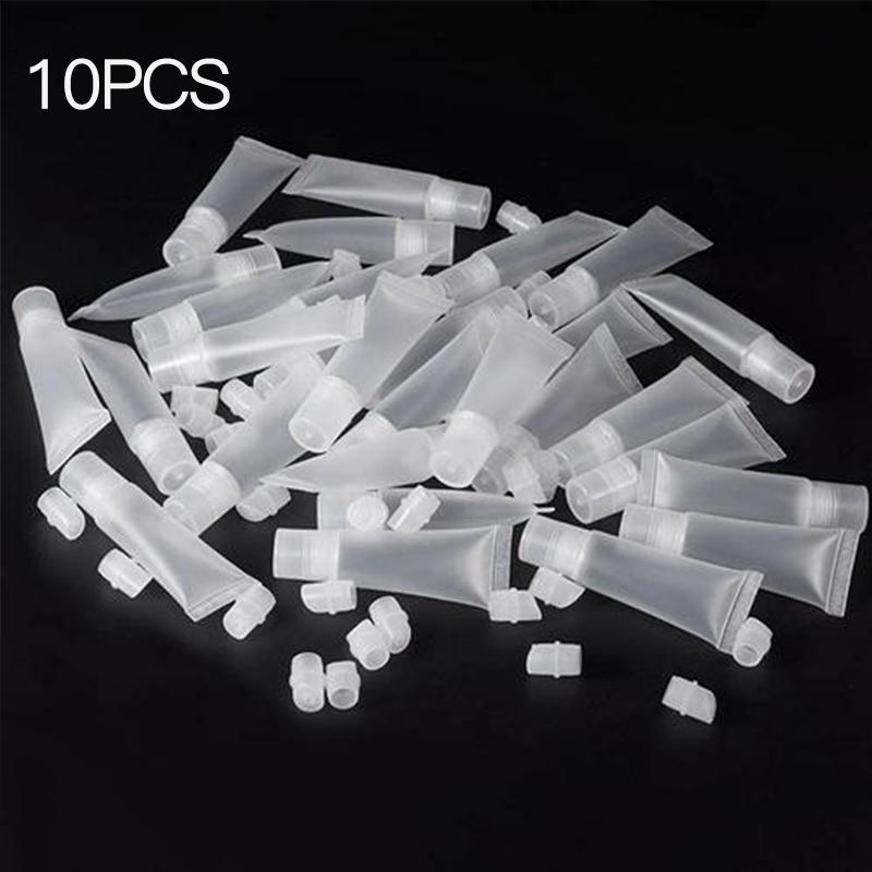 

10Pcs/pack 8/10/15ml Lipstick Container Refillable Empty Cosmetic Tubes Lip Gloss Clear Cosmetic Containers Makeup Tools