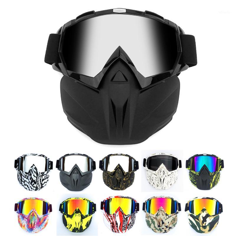 

Modular Mask Flexible Goggles Glasses Anti Dust Sand Wind for Open Face Motorcycle Half Helmet or Vintage Helmets Clear Grey1