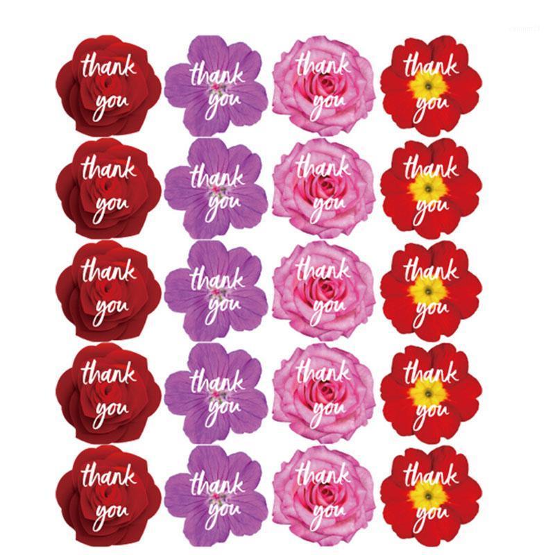 

3.8cm Four Kinds Flower 500Pcs/Bag Thank You Sticker Nice Gift Wraps Envelope Sealing Label Scrapbooking Small Business Decor1