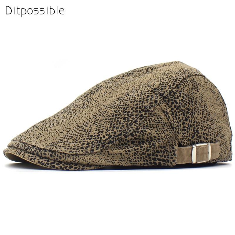 

Dipossible new fashion leopard beret cap men women cotton hat print berets caps casquette gorras, Khaki