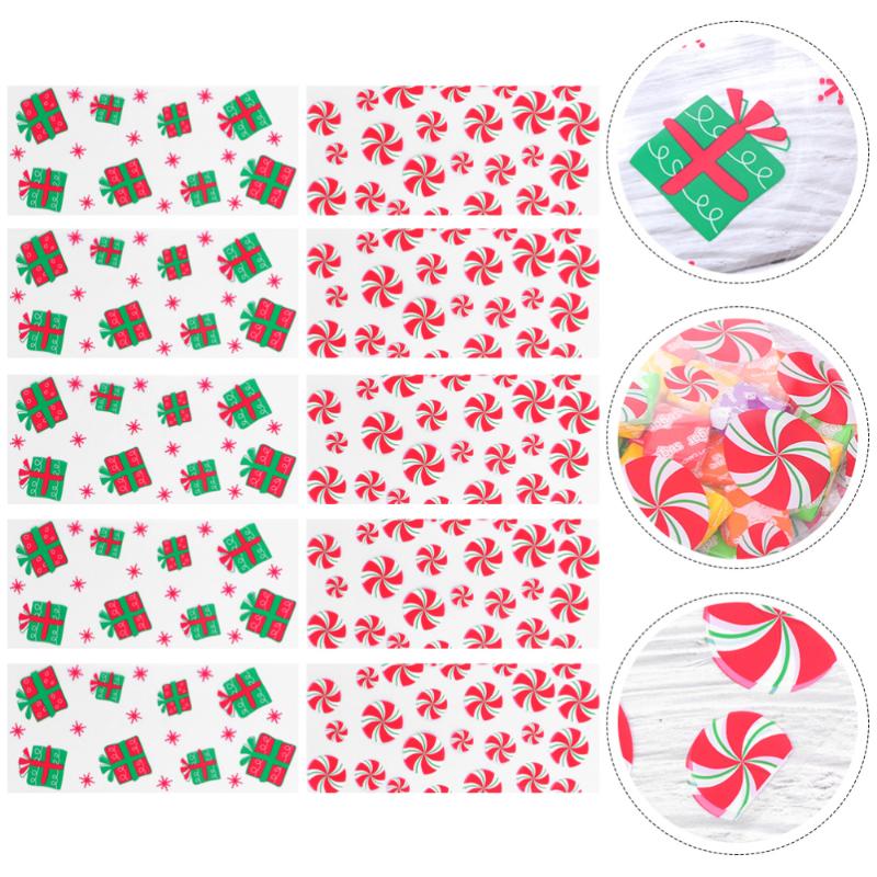 

200pcs Christmas Pattern Wrapping Bag Practical Plastic Packaging Bag Wrapping for Storage Gift Packaging