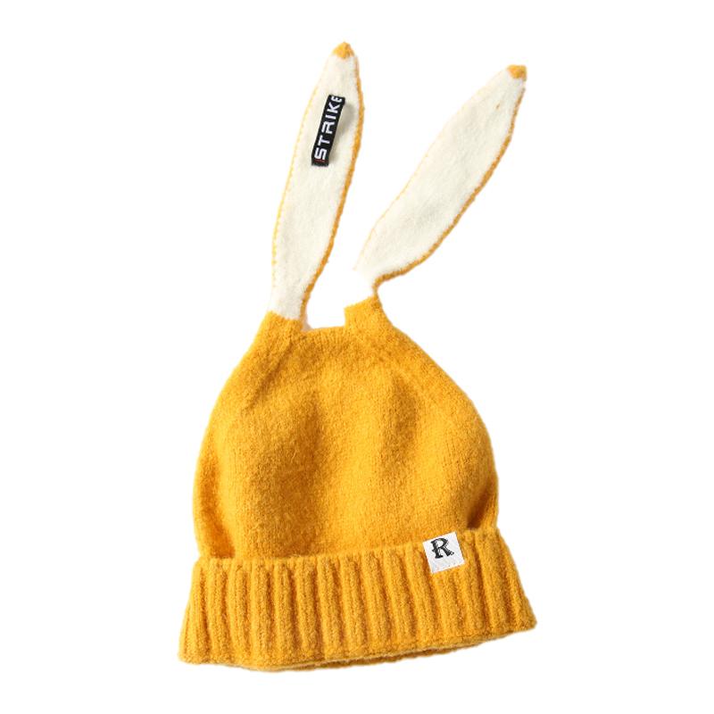 

Autumn and winter ear wool hat children's winter thickened warm knitted hat fashion