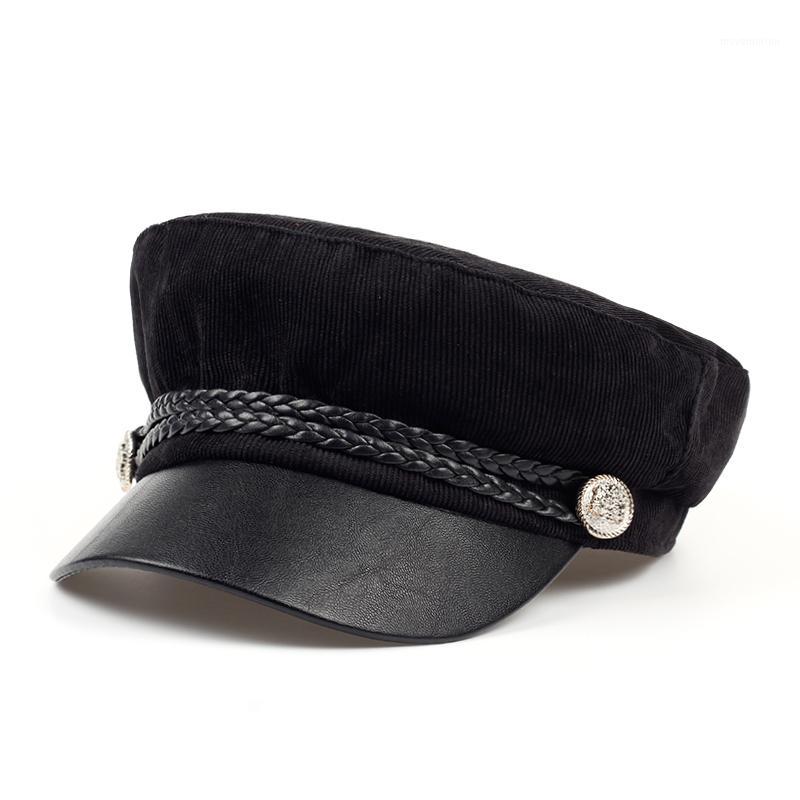 

2020New fashion woman men newsboy hat British style beret sun hat Flat1, Black