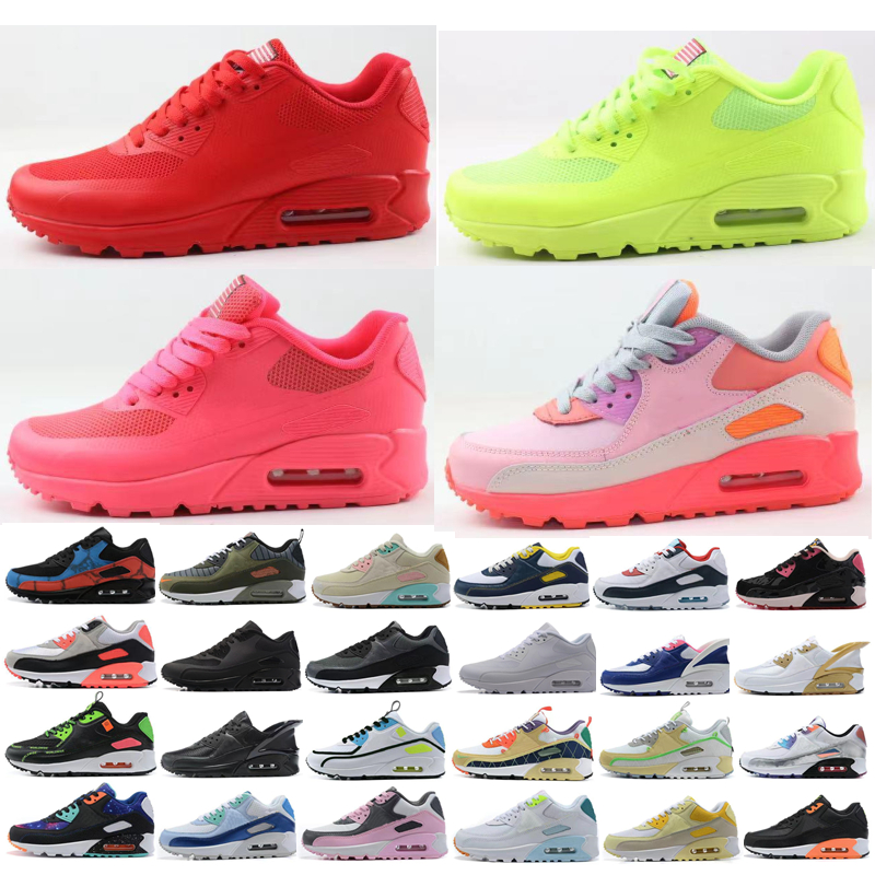 

2022 Top Fashion Sports 90 Running Shoes Bred Lucha Libre Barely Rose Peace Valentines Day Surplus Black Trail Team Gold Men Women 90s Trainers Sneakers 35-46, Box